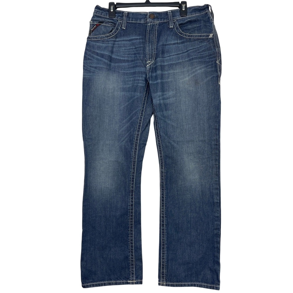 Ariat FR M4 Relaxed Boot Cut Jeans Mens 34x32 Flame Resistant Work Denim Pants - Picture 5 of 16